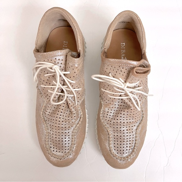 DIBA True Poker Hand Sneakers Metallic Rose Gold Perforated Leather 9 - Picture 3 of 12